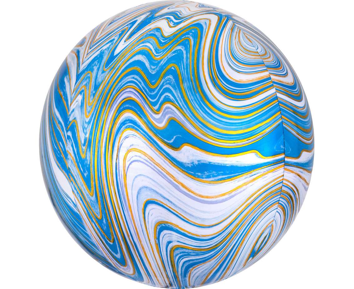 Balon foliowy ORBZ Marblez - kula niebieska