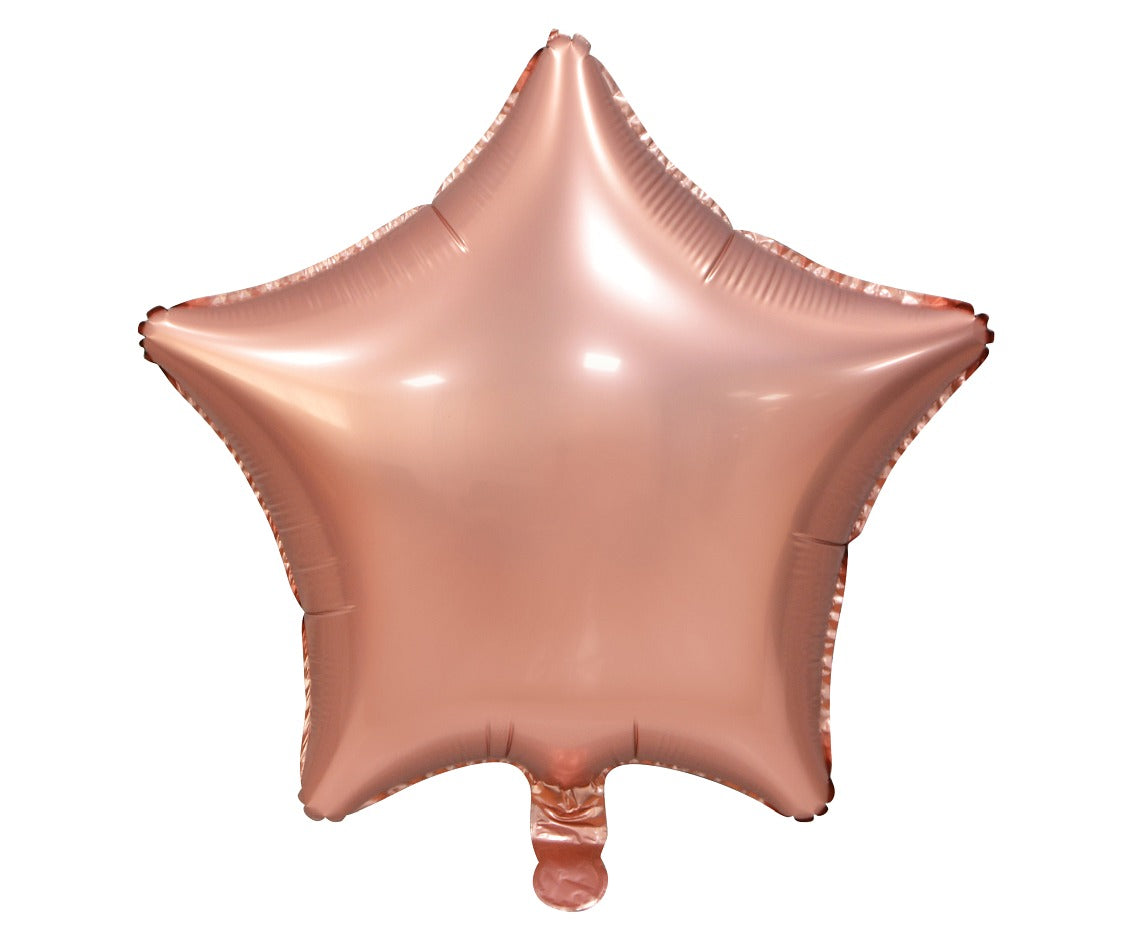 Balon foliowy GWIAZDA, matowa, różowo-złota, 19 cali