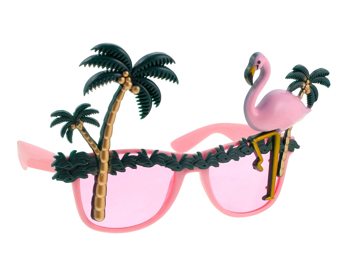 Okulary Hawajskie, Palmy i Flaming