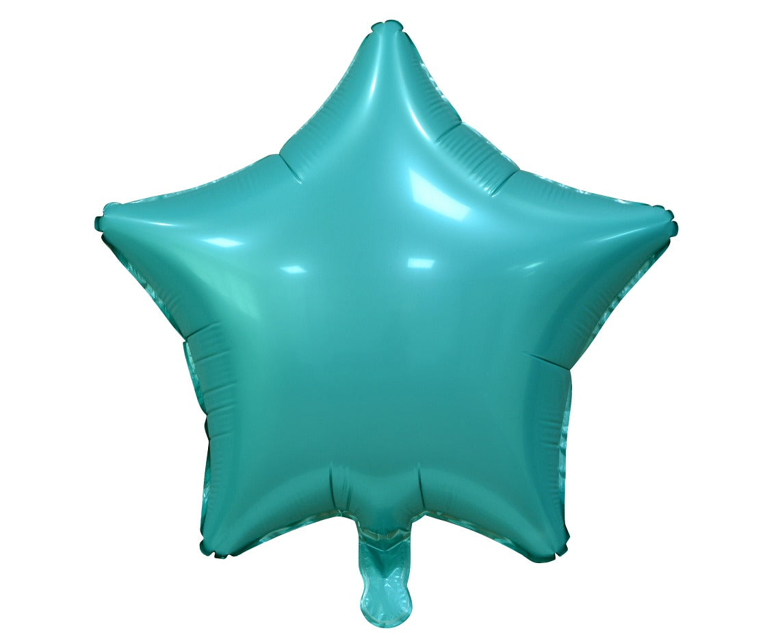Balon foliowy GWIAZDA, matowa, turkusowa, 19 cali