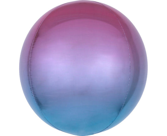 Balon foliowy Kula Ombre, niebieski- liliowy