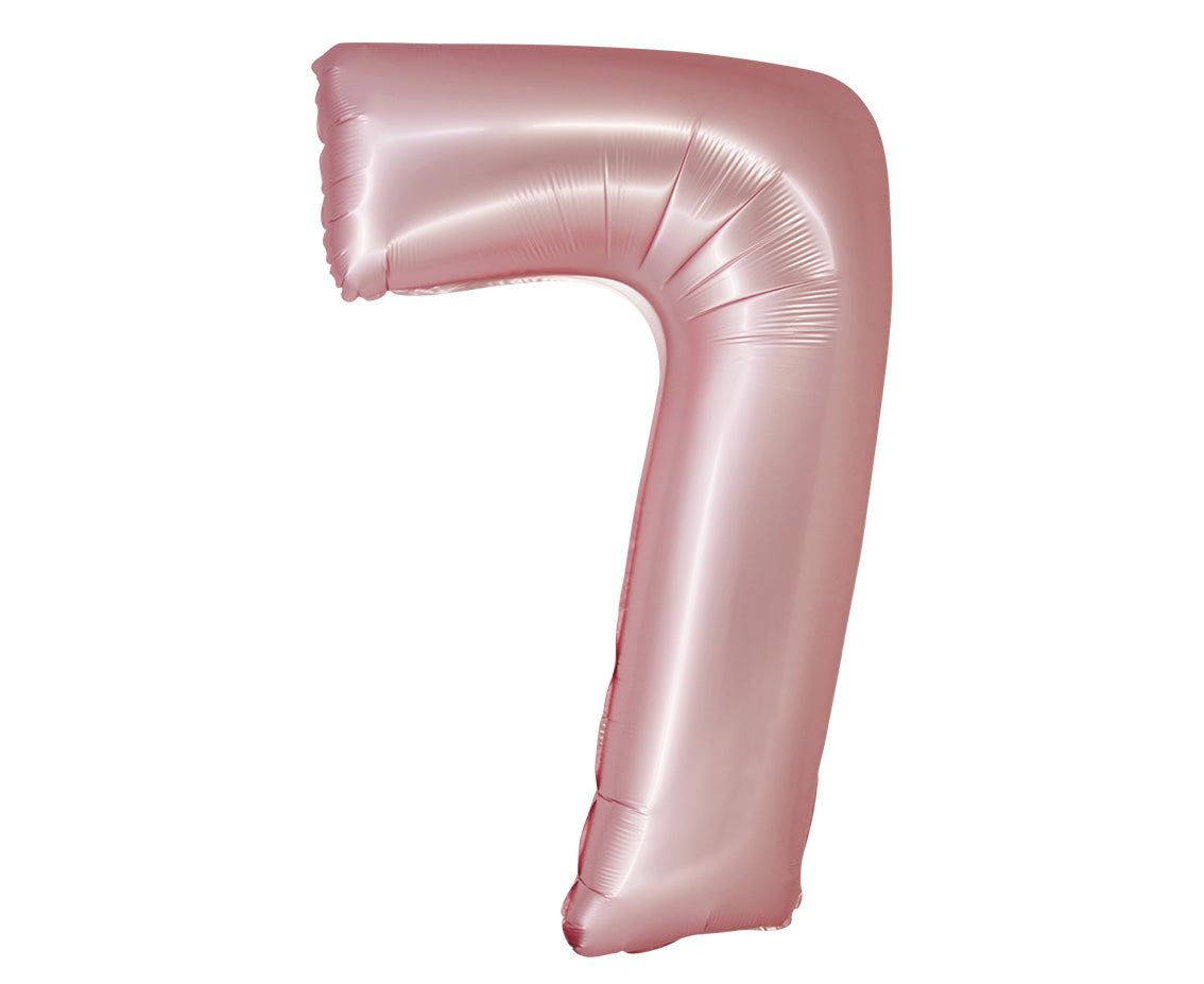 Balon foliowy Cyfra 7, j. różowa matowa, Smart, 76 cm