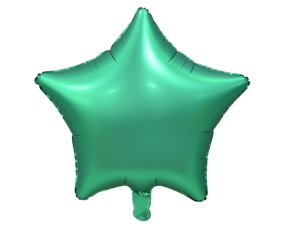 Balon foliowy GWIAZDA, matowa, zielona, 19 cali