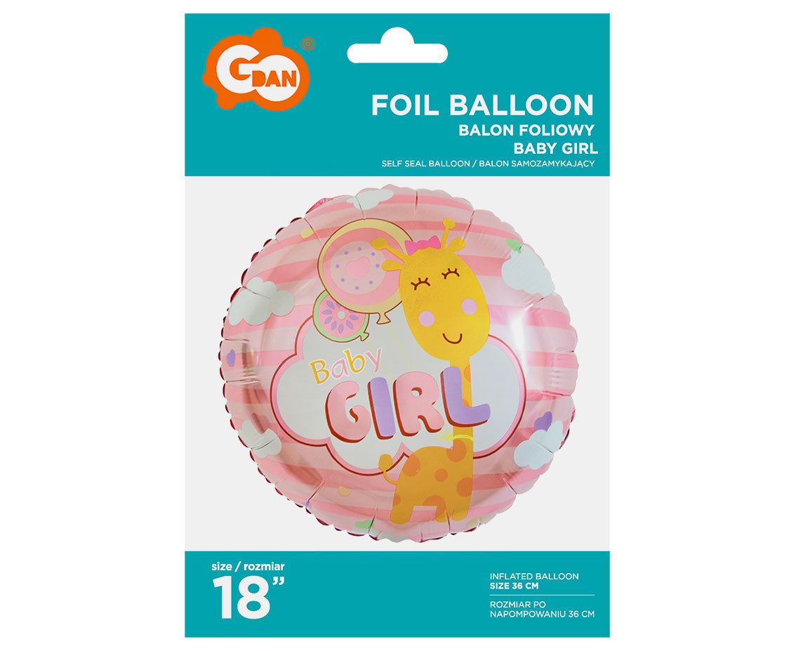 Balon foliowy Baby Girl, 45 cm