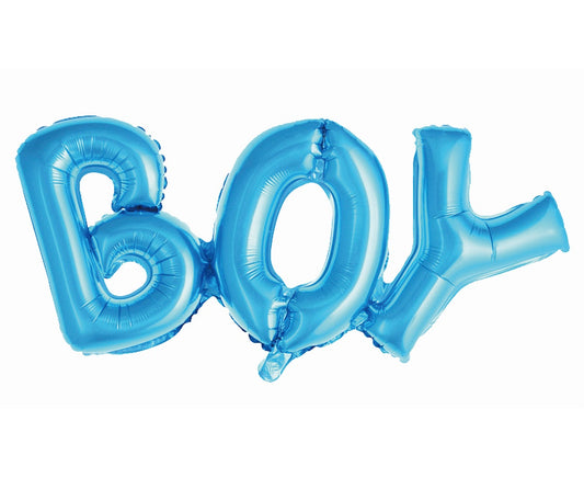 Balon foliowy Napis BOY, niebieski, 71 cm