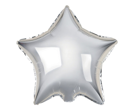 Balon foliowy GWIAZDA, srebrna, 18 cali