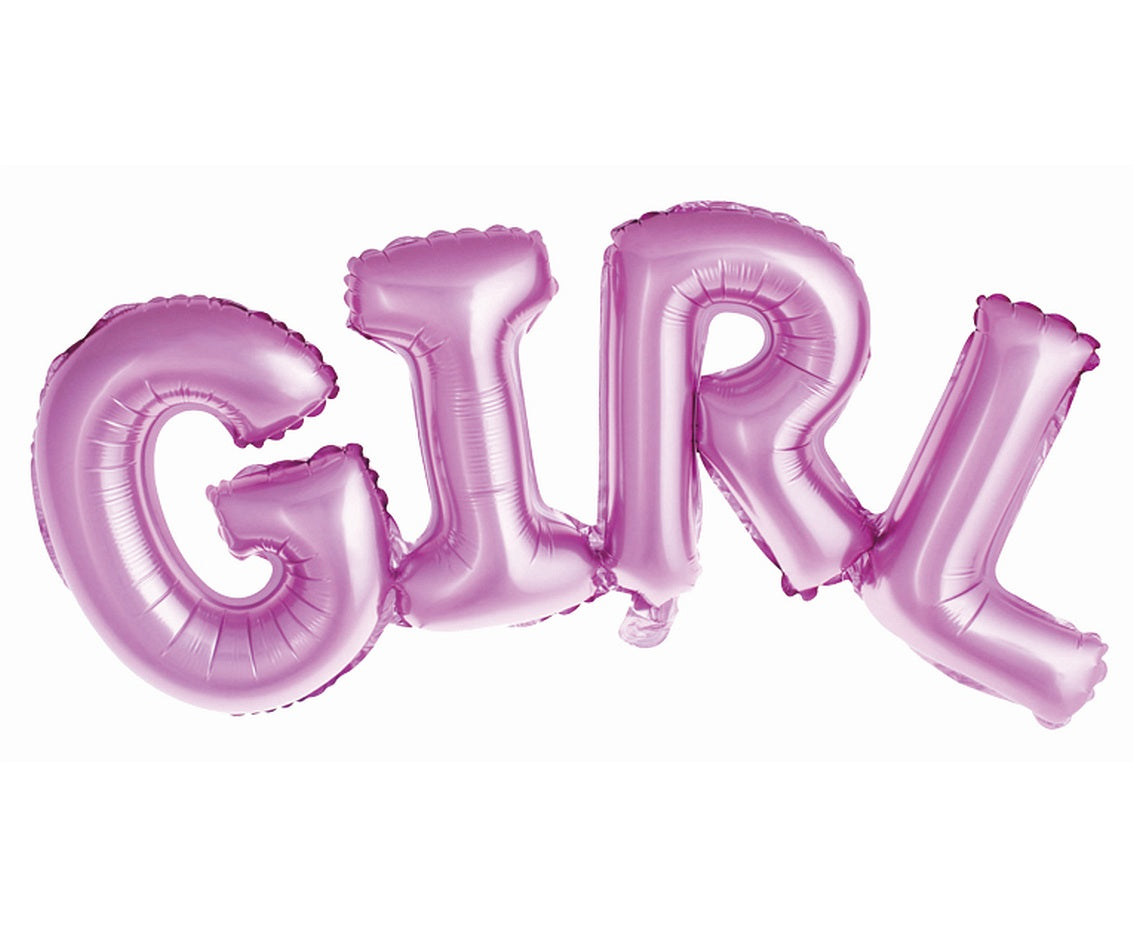 Balon foliowy Napis GIRL, różowy, 73 cm