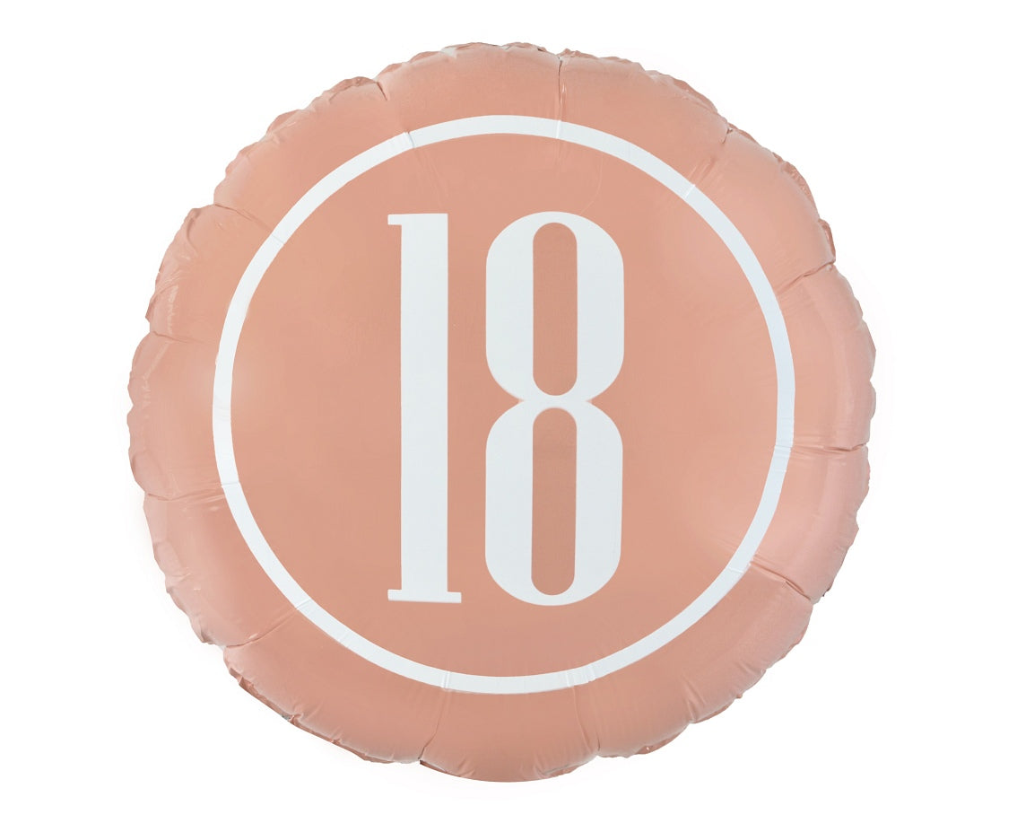Balon foliowy Liczba 18 (różowo-złoty), 18 cali
