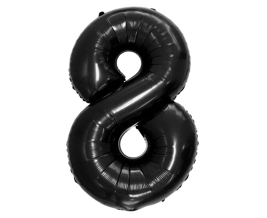 Balon foliowy Cyfra 8, B&C, czarna, 92 cm