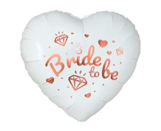 Balon foliowy Bride To Be (białe serce), 18 cali
