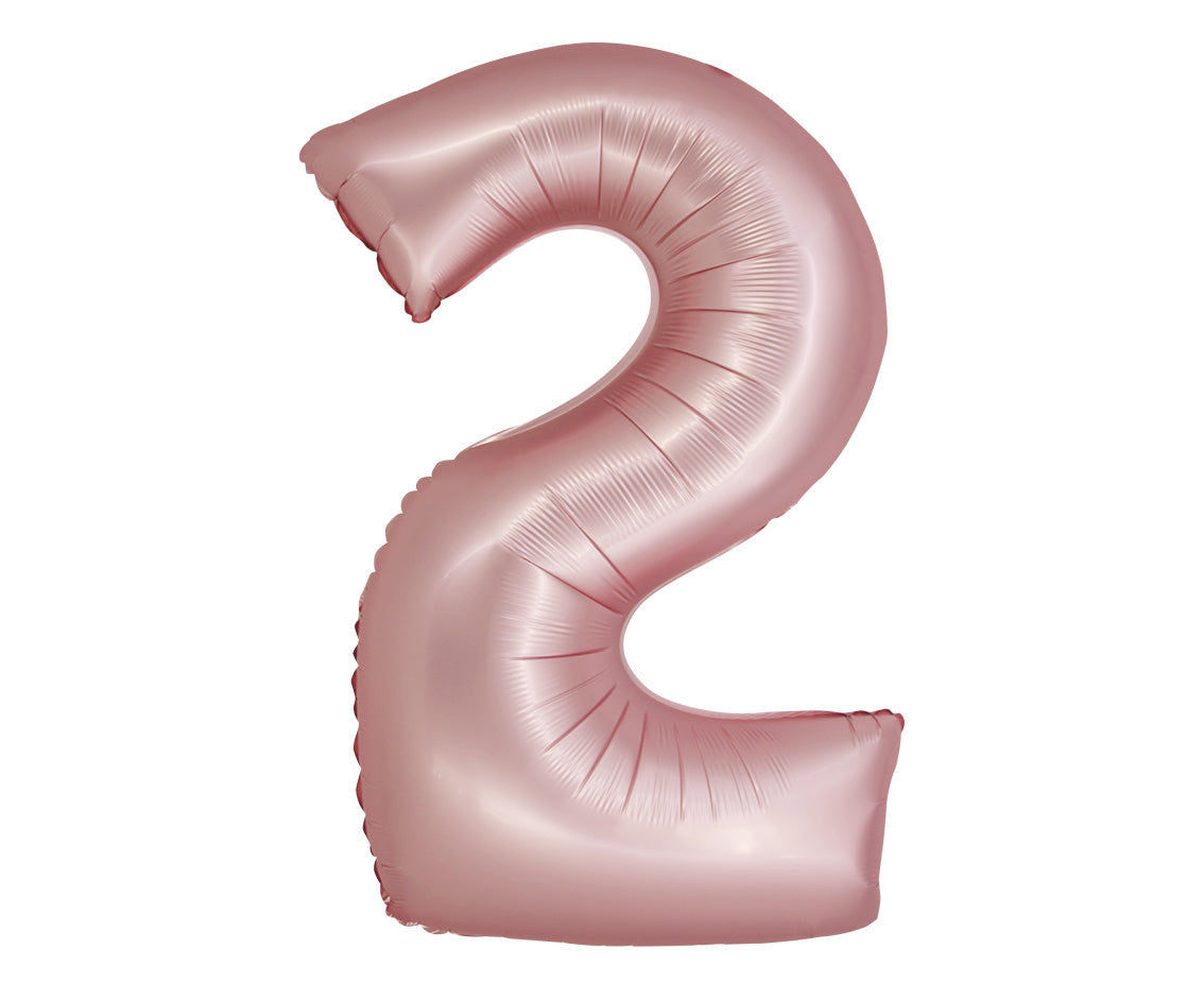 Balon foliowy Cyfra 2, j. różowa matowa, Smart, 76 cm