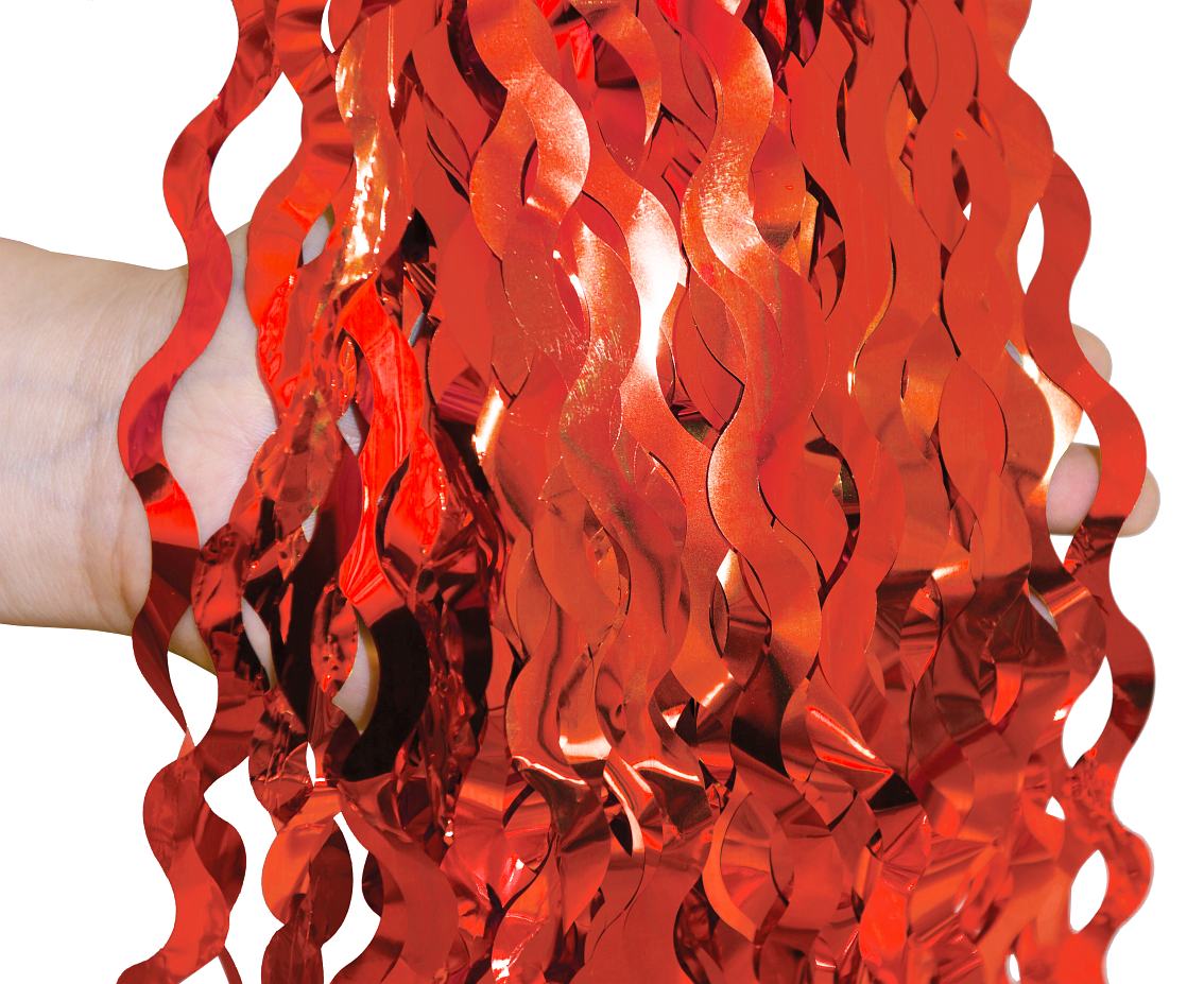 Kurtyna B&C Spirale, metaliczna czerwona, 100x200 cm