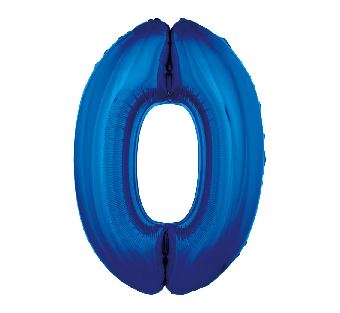 Balon foliowy Cyfra 0, niebieska, 92 cm
