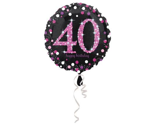 Balon foliowy Liczba 40, Pink Celebration 40, 43 cm, zapakowany