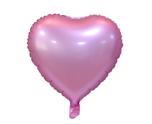 Balon foliowy SERCE, matowe, różowe, 18cali