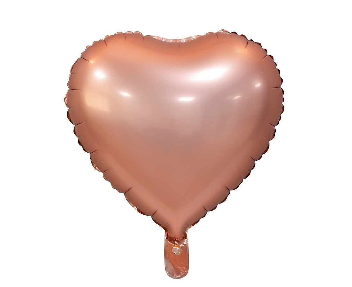 Balon foliowy SERCE, matowe, różowo-złote, 18 cali