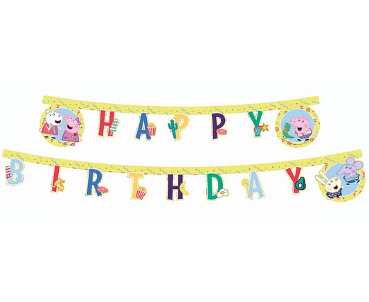 Banner urodzinowy Świnka Peppa - Happy Birthday, 230 cm
