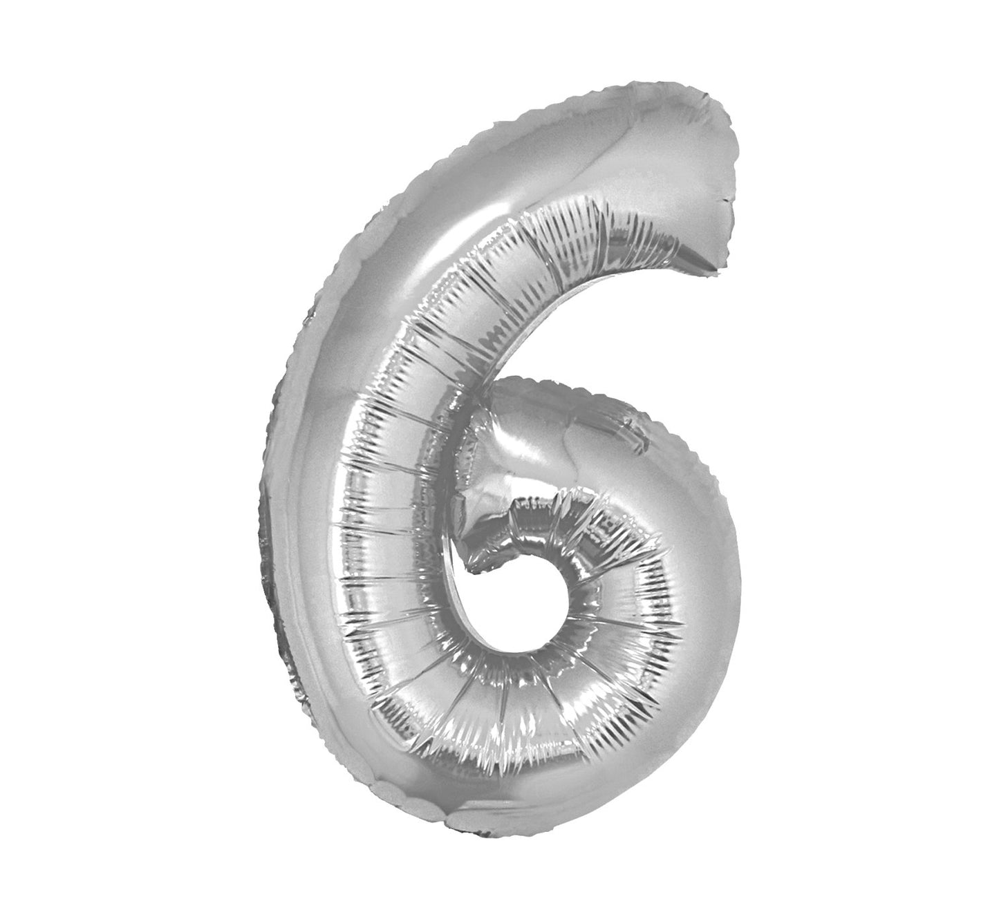 Balon foliowy Cyfra 6, srebrna, 35 cm