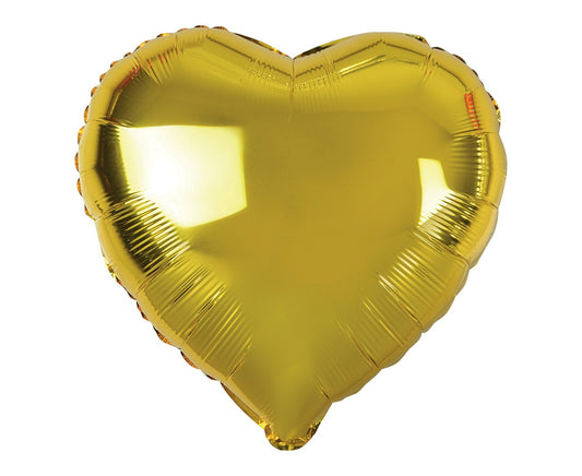 Balon foliowy SERCE, złote, 18 cali