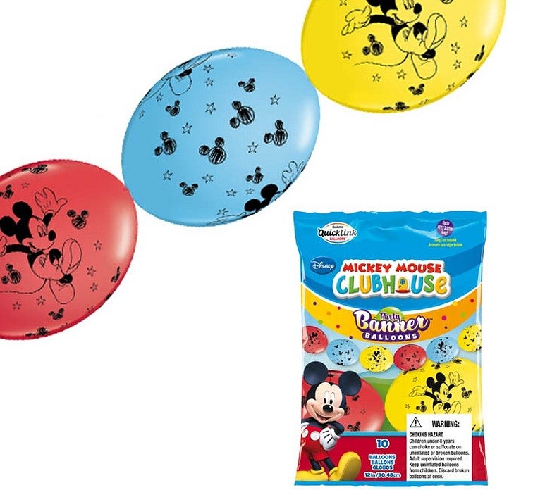 Girlanda balonowa mix kolorów Myszka Miki 10 szt
